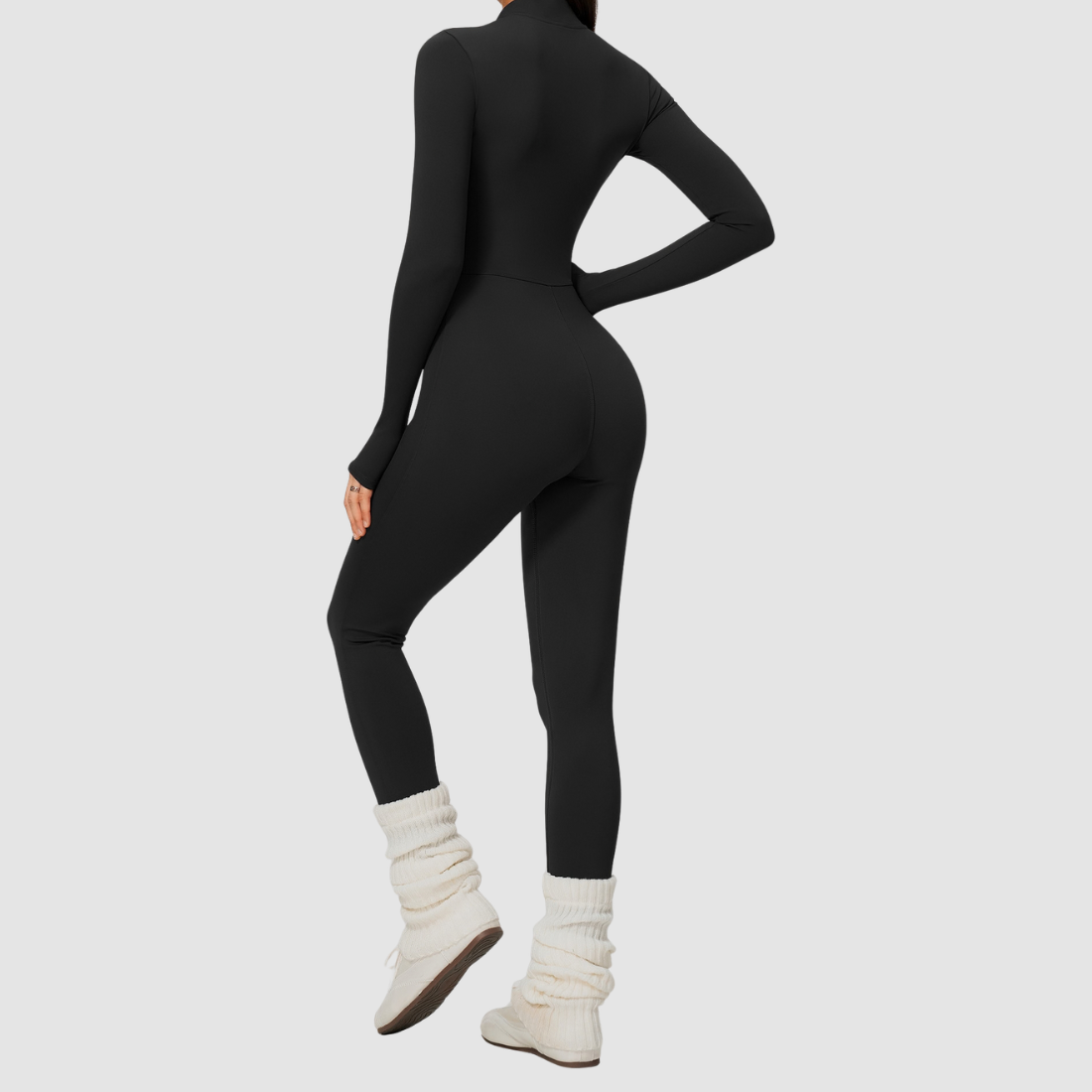 Wholesale Women's Fleece-Lined Yoga Overalls Sport Bodysuit
