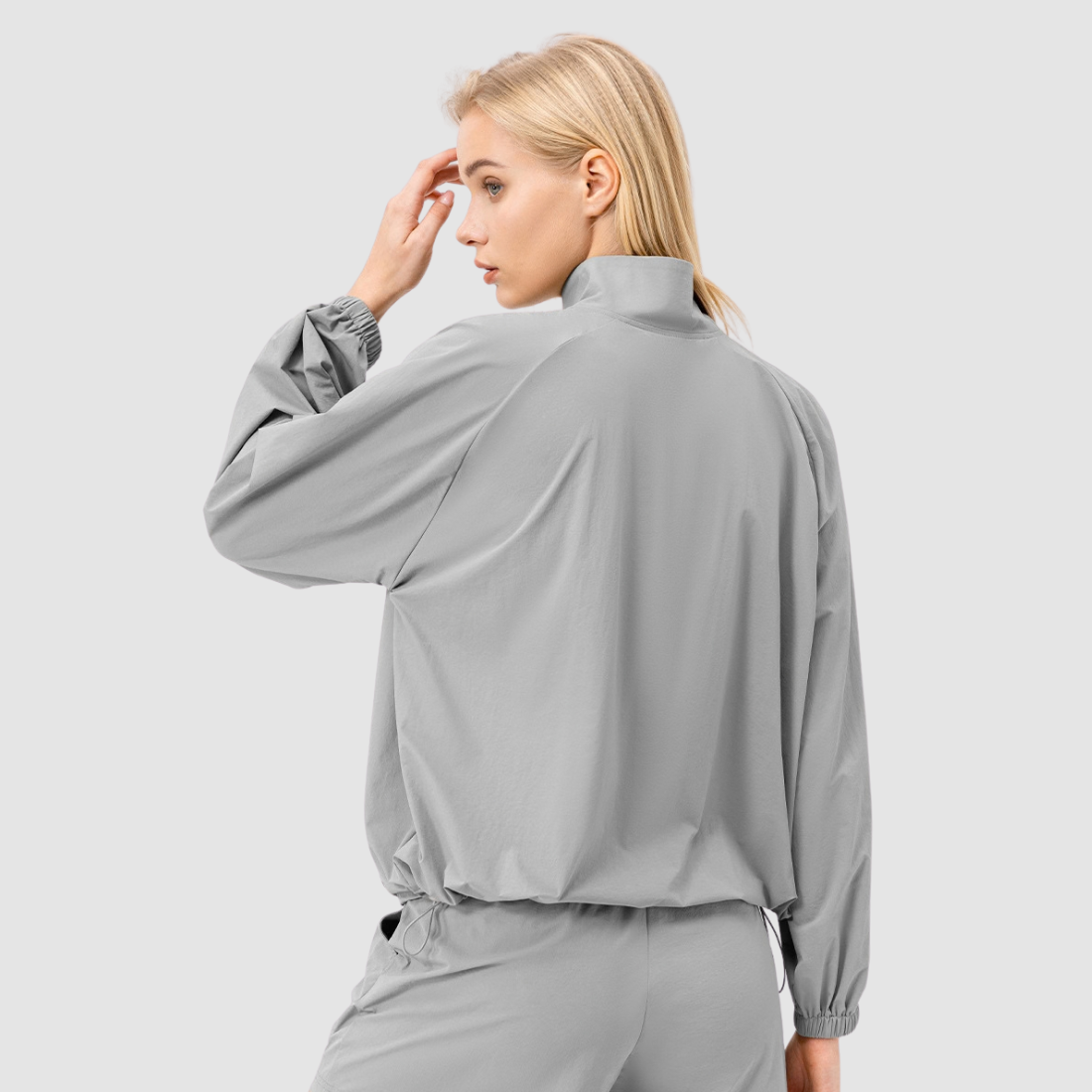 Wholesale Women's Loose Stand-Collar Half-Zip Sports Pullover