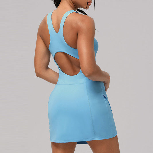 Wholesale Waist-Cinching Slit Tennis Dress | Wonderxfans bulk activewear