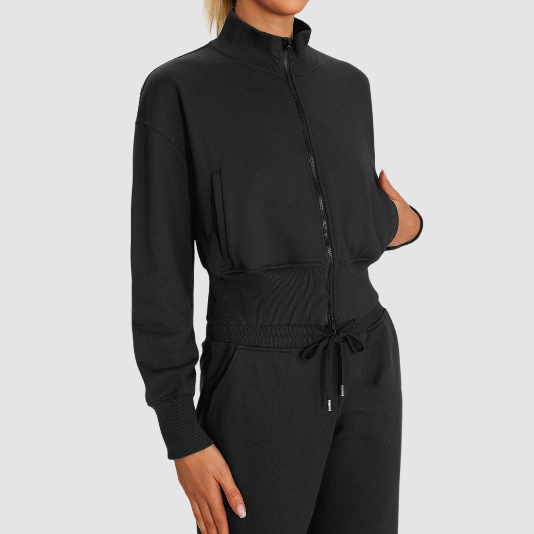 Wholesale Women's Short Zip Stand-Collar Sports Jacket