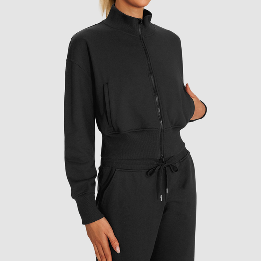 Wholesale Women's Short Zip Stand-Collar Sports Jacket
