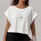 Wholesale Women's Hollow Polka Dot Yoga Cover-Up – Loose Fit Open-Back Short Sleeve Gym Top