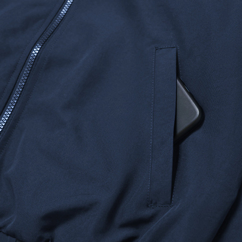 Loose cotton jacket with zipper