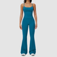 Wholesale Seam-Detail Racerback Tank Top & High-Waist Flare Leggings Set – Brushed Yoga 2-Piece
