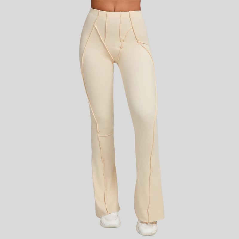 High-waisted and slightly flared casual athletic pants