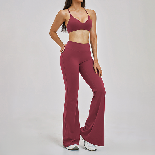 Naked and beautiful back bra+high waisted Legging 2-piece set