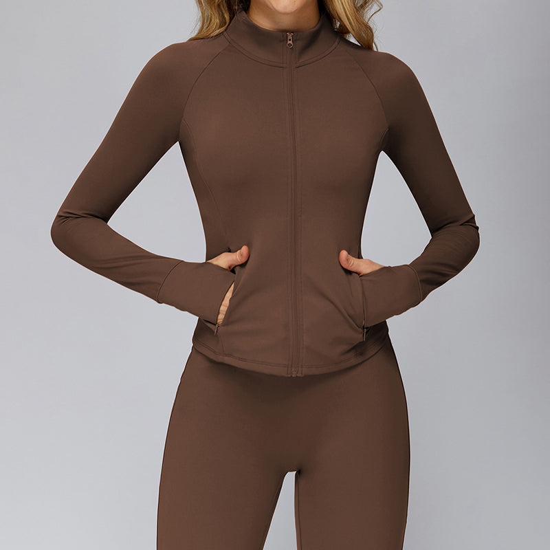 Zippered tight quick-drying sports jacket