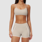 Wholesale Naked-Feel Stripe-Detail Sports Bra & High-Waist Biker Shorts Set – Sculpting Yoga 2-Piece