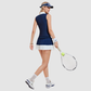 Wholesale Women's Sleeveless POLO Collar Tank Top & High-Waist Pleated Skirt Set – 2-Piece Tennis Golf Athletic Outfit