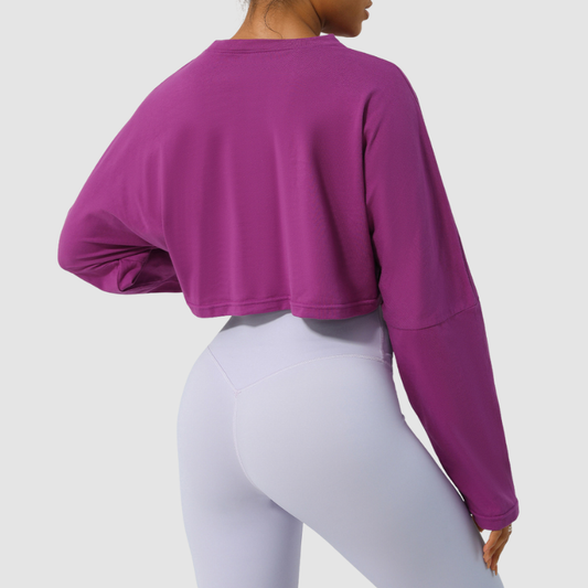 Wholesale Cropped Long Sleeve Yoga Top | Wonderxfans bulk activewear