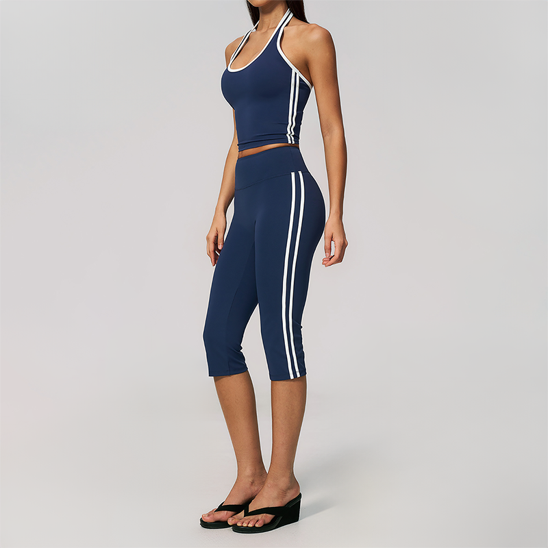 Wholesale Women's Cream-Feel Fleece Sleeveless Vest & High waisted cropped pants Set