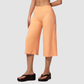Wholesale Women's High-Waist Brushed Cropped Yoga Pants – Loose Wide-Leg Mid-Length Fitness Pants