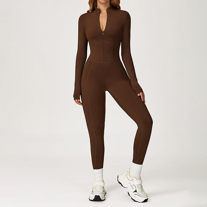 Snug-Fit Long Sleeve Jumpsuit
