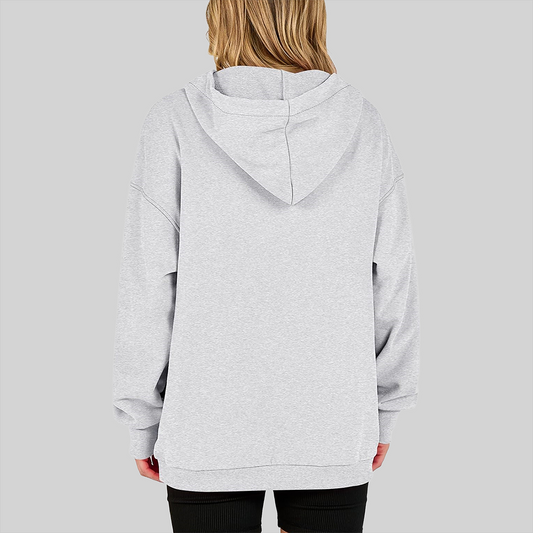 Wholesale Half-Button Hooded Sweatshirt – Loose Casual Long Sleeve Hoodie