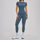 Wholesale Round Neck Short Sleeve Tank Top+High Waist Legging 2-piece Set
