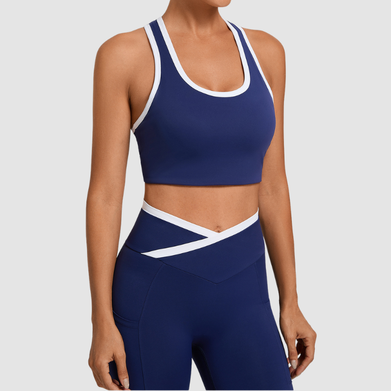 Wholesale U-neck white border sports vest | Wonderxfans bulk activewear