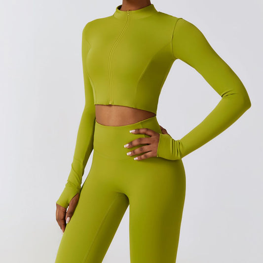 Wholesale Solid color zippered long sleeves | Wonderxfans bulk activewear