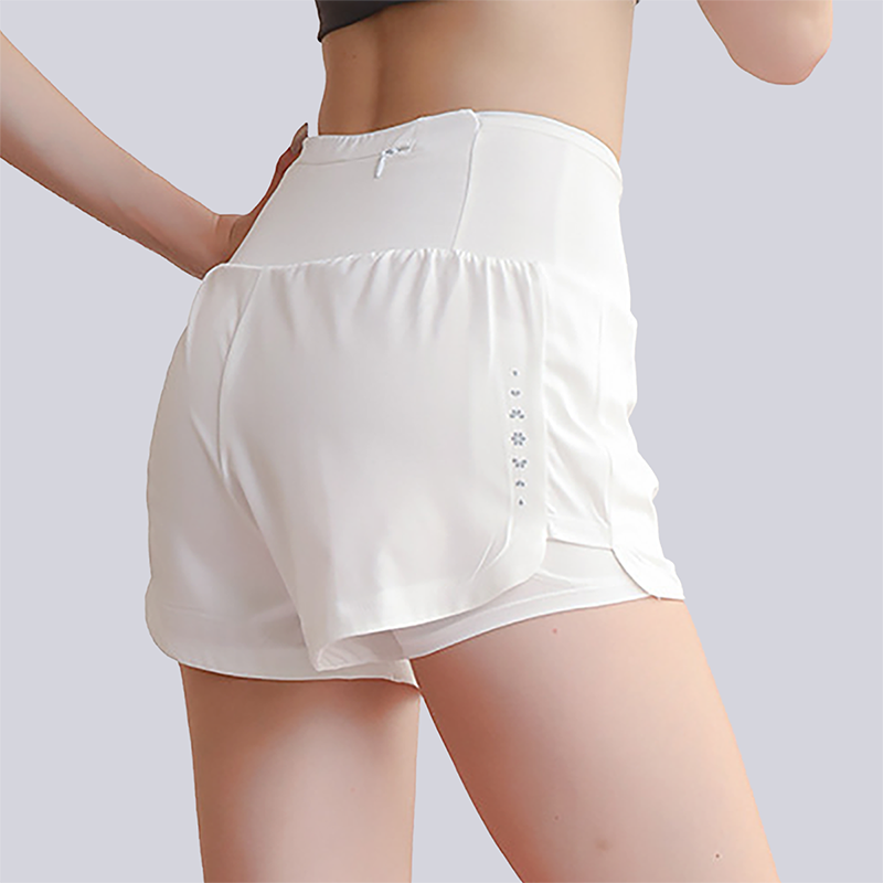 Wholesale Women's Fake Two-Piece Yoga Shorts – Quick-Dry Anti-Exposure