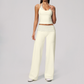 Wholesale Women's Polka Dot & Stripe Yoga Set Tank Top & Wide-Leg Pants w/ Chest Pad