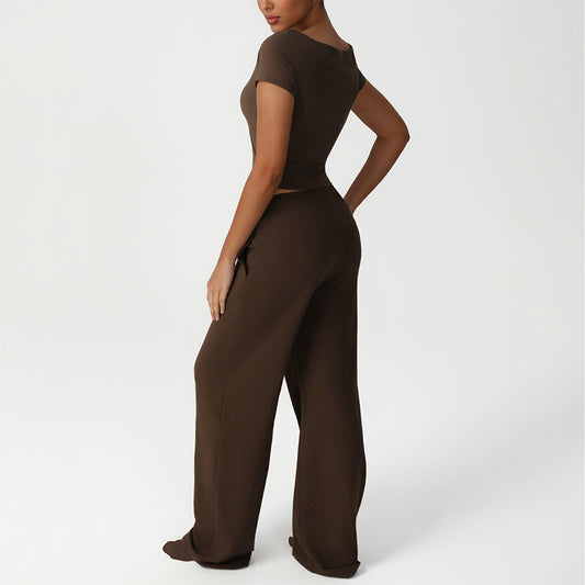 Wholesale Cropped T-Shirt + Loose Sports | Wonderxfans bulk activewear