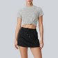 Wholesale Lightweight Casual Striped Short Sleeve Top + Shorts Skirt Set