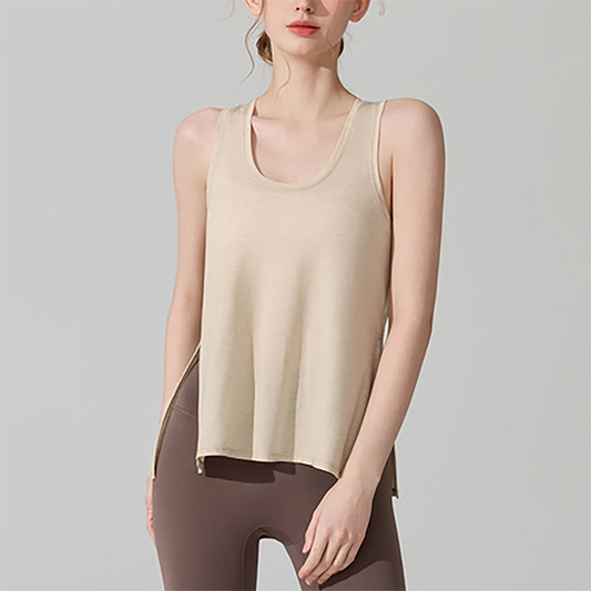 Wholesale Lyocell-Blend Breathable Sleeveless Sports Tank Top – Relaxed Fit Yoga Vest
