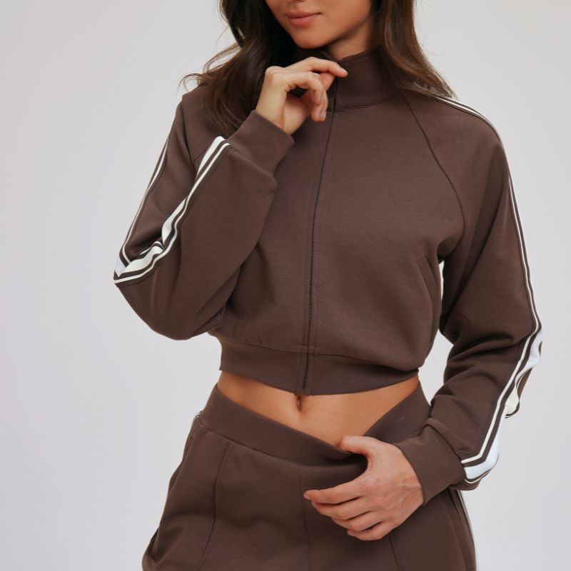 Wholesale color-block short loose jacket