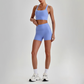 Wholesale Cross-Back Sports Bra & High-Waist Biker Shorts Set – Naked-Feel Quick-Dry Yoga 2-Piece