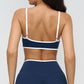 Women's Contrast Color Thin Strap Sports Bra