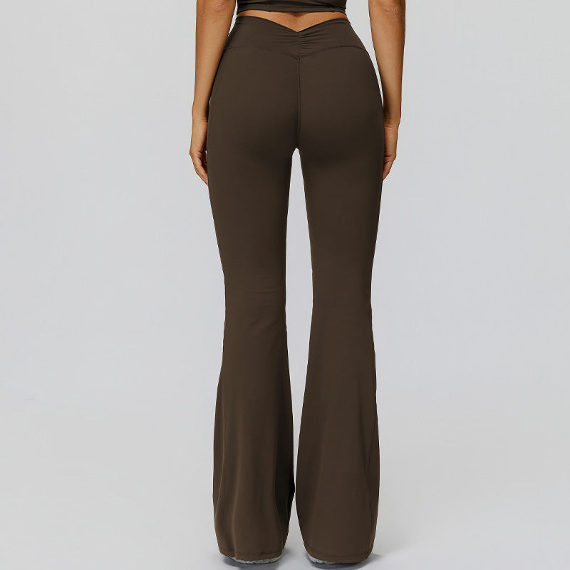 High waist slim trousers running sports flared pants