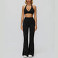 Halter sports bra+High waisted flared pants 2-piece set