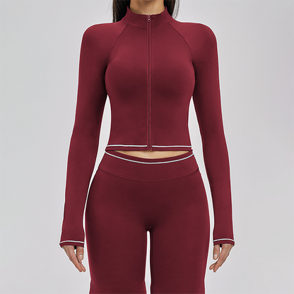 Zippered tight quick drying sports jacket
