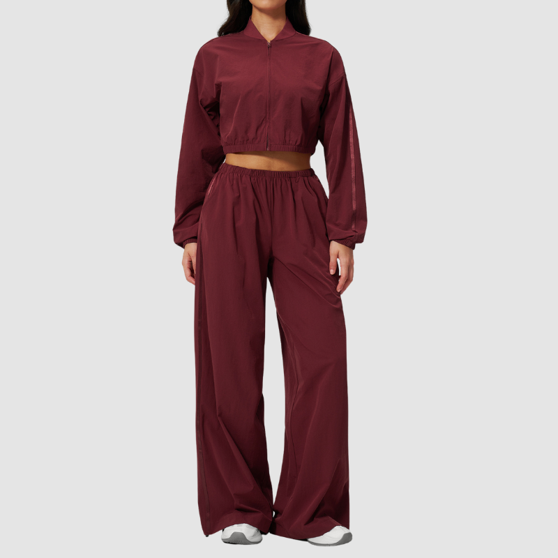 Wholesale Women's UPF50+ Sun-Protection Cropped Jacket & Jogger Pants Set – Quick-Dry 2-Piece Outdoor Set