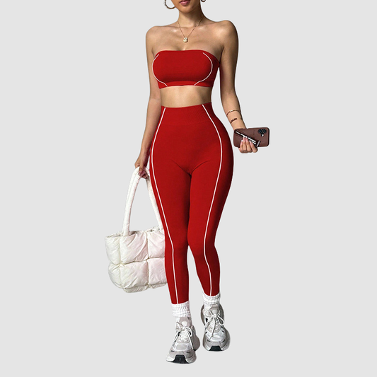 Wholesale Color-Blocked Women's Sports Yoga Set | Wonderxfans bulk activewear