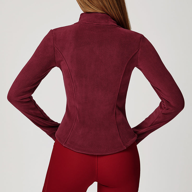 Shearling outdoor high-neck slim-fit warm jacket