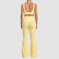 Wholesale Women's Naked-Feel Sports Bra + Flare Pants Set – Moisture-Wicking Yoga Fitness Activewear