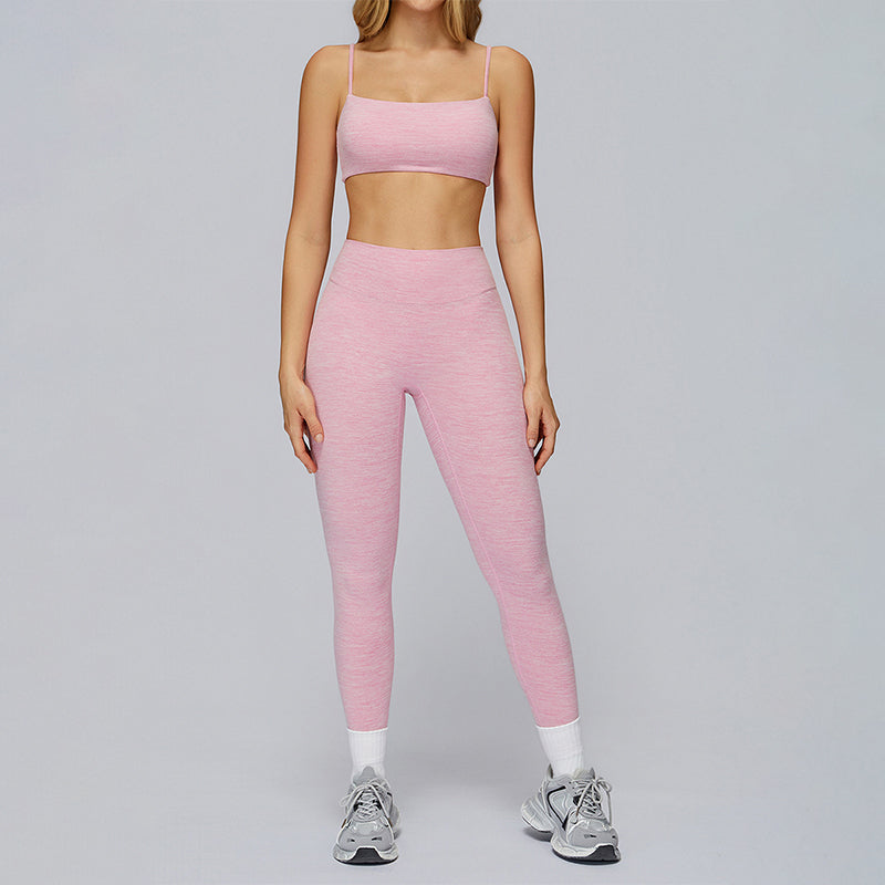 Spaghetti Strap Sports Bra + Sports Pants 2-Piece Set
