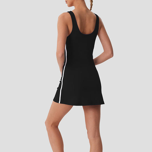 Rope style and sleeveless sports tennis dress