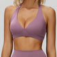 Halter back sports bra