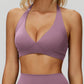 Halter back sports bra