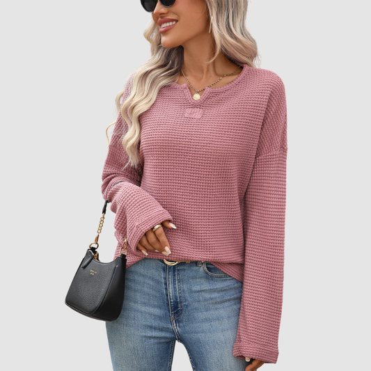 Wholesale women's striped waffle knit tops | Wonderxfans bulk activewear