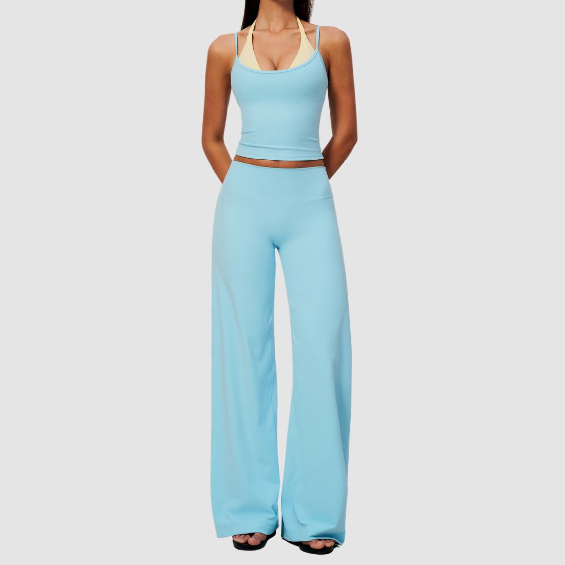 Wholesale Women’s Halter Tank & Wide-Leg Yoga Pants Set