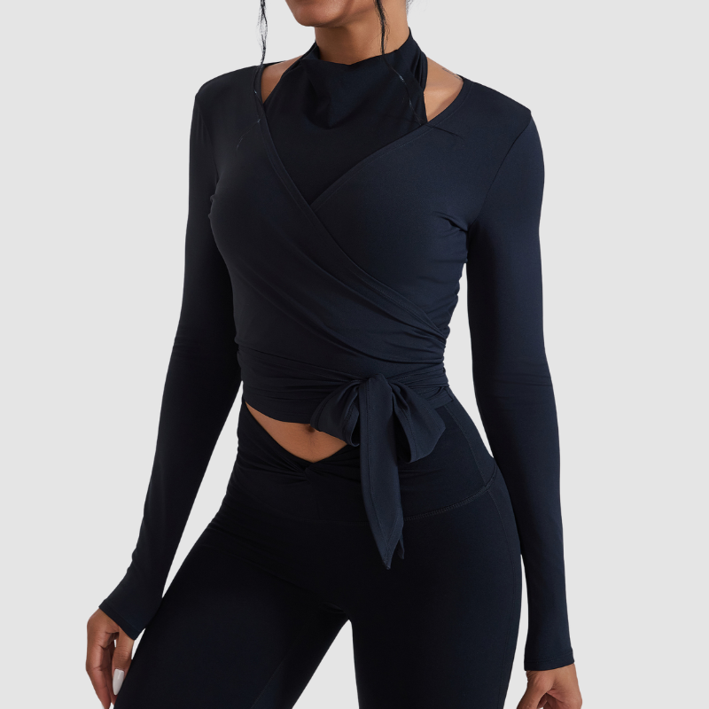 Wholesale fitted long-sleeved yoga top