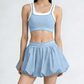 High-Elastic Quick-Dry Beautiful Back Bra + Tennis Skirt 2-Piece Set