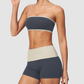 Wholesale Bandeau Contrast Color Yoga Set – Hip Lifting Fitness Outfit