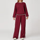 Contrasting Color long sleeve Sweatshirt + loose Sweatpants 2 pieces set