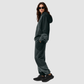Wholesale Women's Colorblock Hooded Sweatshirt & Jogger Pants Set