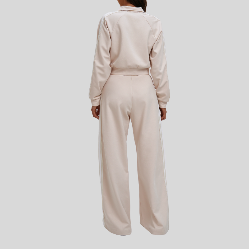 Wholesale color-block jacket + loose sweatpants