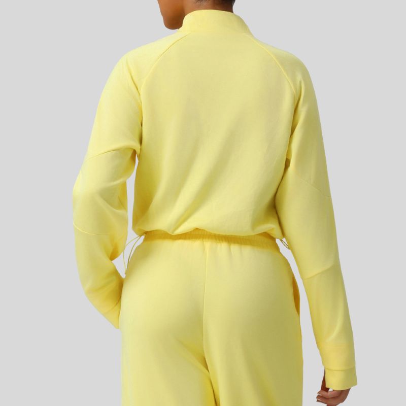 Stand-up collar half-zip thick sweatshirt