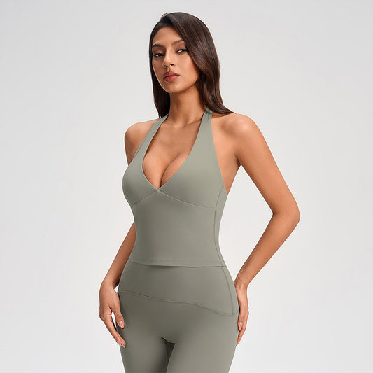 Wholesale V-neck Halter Neck Tank top | Wonderxfans bulk activewear
